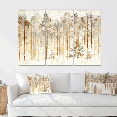 Minimalist Winter Forest Landscape II - Winter Landscape Wall Art Set