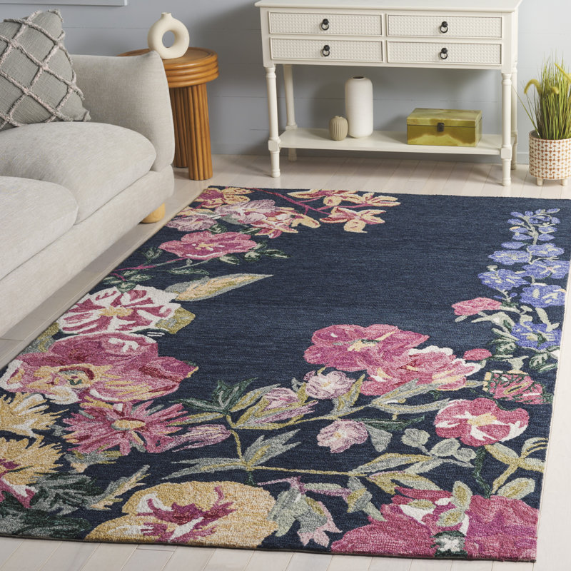 Jardin Hand Tufted Wool;Cotton Floral Indoor Rug, Rectangle 5' x 8'