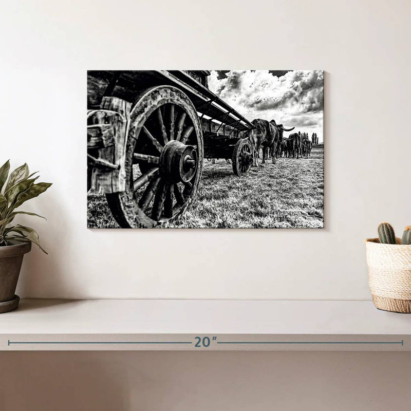 Mehar Bullocks Pulling A Wagon, 8" H x 12" W