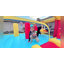Jeu gonflable extra large de 13 x 11 x 7 pi avec souffleur d'air, grande zone de saut, glissades doubles, jeu de ballon Catach, sac de boxe gonflable pour dinosaure, espace extérieur, château gonflable