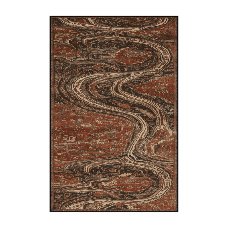 Machine Washable Turkish Brown Area Rug, Runner 2' x 4'