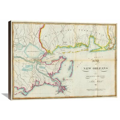 Map of New Orleans and Adjacent Country, 1815' by John Melish Graphic Art on Wrapped Canvas -  Global Gallery, GCS-295156-30-144