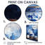 Ensemble de 6 décorations murales bleues et blanches Boho Pottery-323538340-323538343