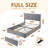 Storage Platform Bed with 4 Drawers and Adjustable Diamond Pattern Linen Headboard-393136116-384487603