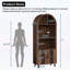 Farmhouse Arched Wine Bar Cabinet With Wine Rack And Glass Holder-274520175