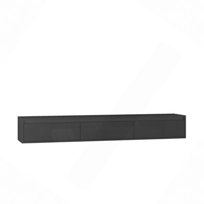 Floating TV Stand, Wall Mounted TV Shelf With Led Lights & Power Outlet,High Gloss TV Cabinet For Tv Stands For Living Room