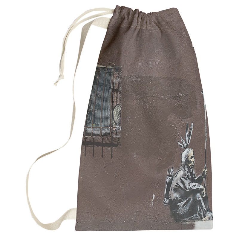 Fabric Laundry Bag with Handles, Large (36" H x 28" W x 1" D)