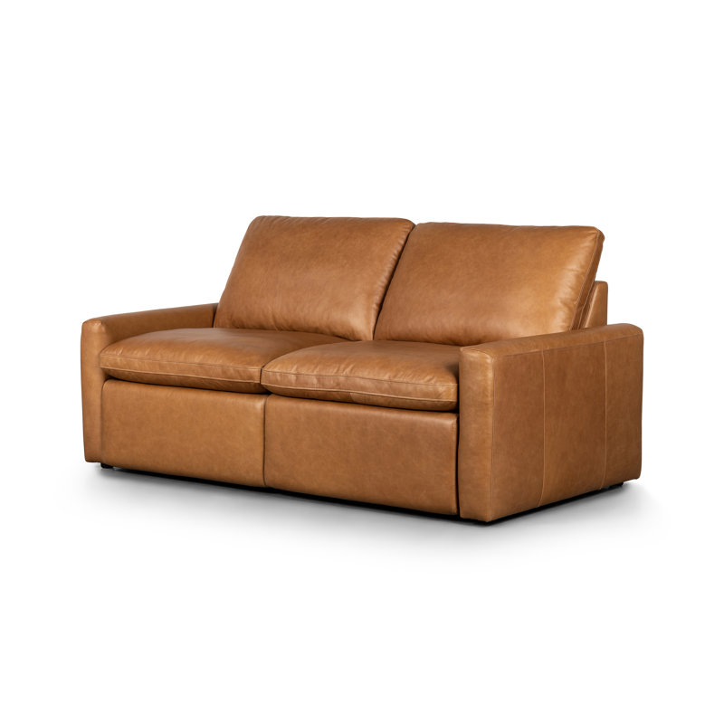 Tillery 78" Upholstered Power Reclining Loveseat, Sonoma Butterscotch Genuine Leather