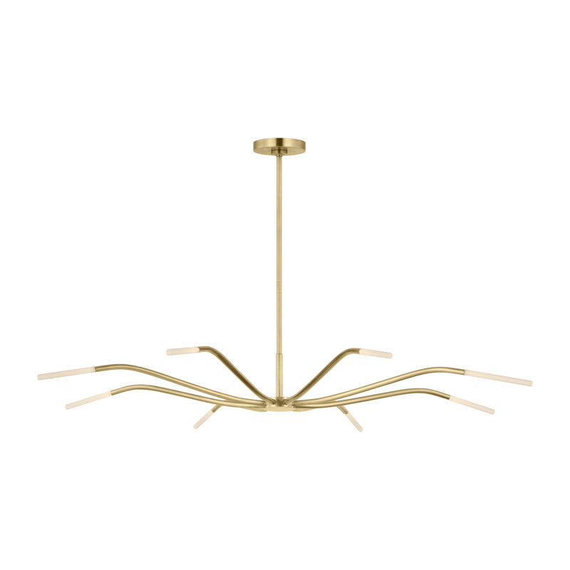 Lajos LED Chandelier, 5.2" H x 50" W x 50" D, Hand-Rubbed Antique Brass, 8 Lights