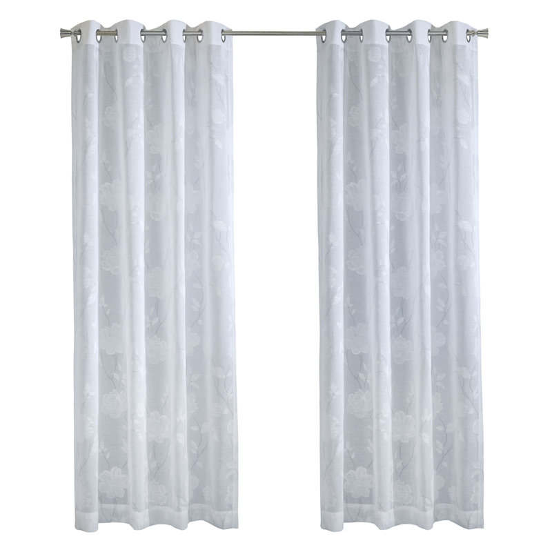 Panneau de rideau simple semi-diaphane avec œillets Heywood, l 52 po x L 84 po