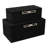 Caladendra Elegant Suede Decorative Boxes With Lid And Metal Handle - Functional Decorative Storage, Organizer, And Keepsake Box - Set Of 2, 14", Black