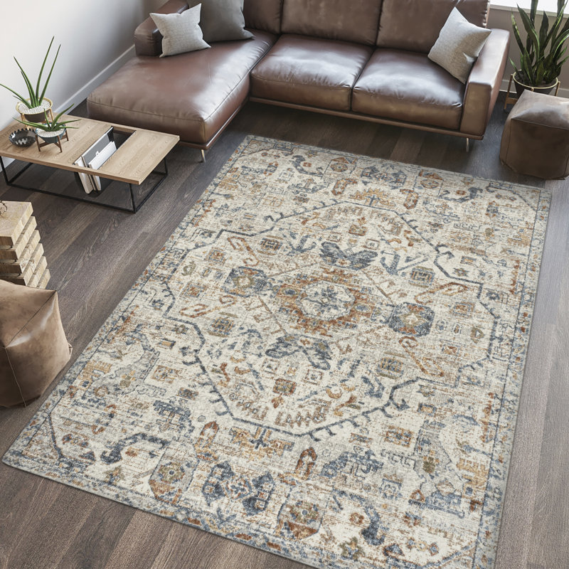 Tapis crème / terra Shaemus Bohemian Medallion, Rectangle 4pi x 6 pi