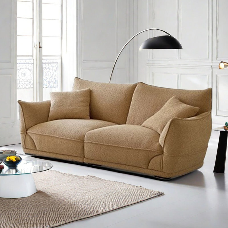 Canapé rétro de style crème rétro, H 32,67 po x l 79,52 po x P 39,76 po