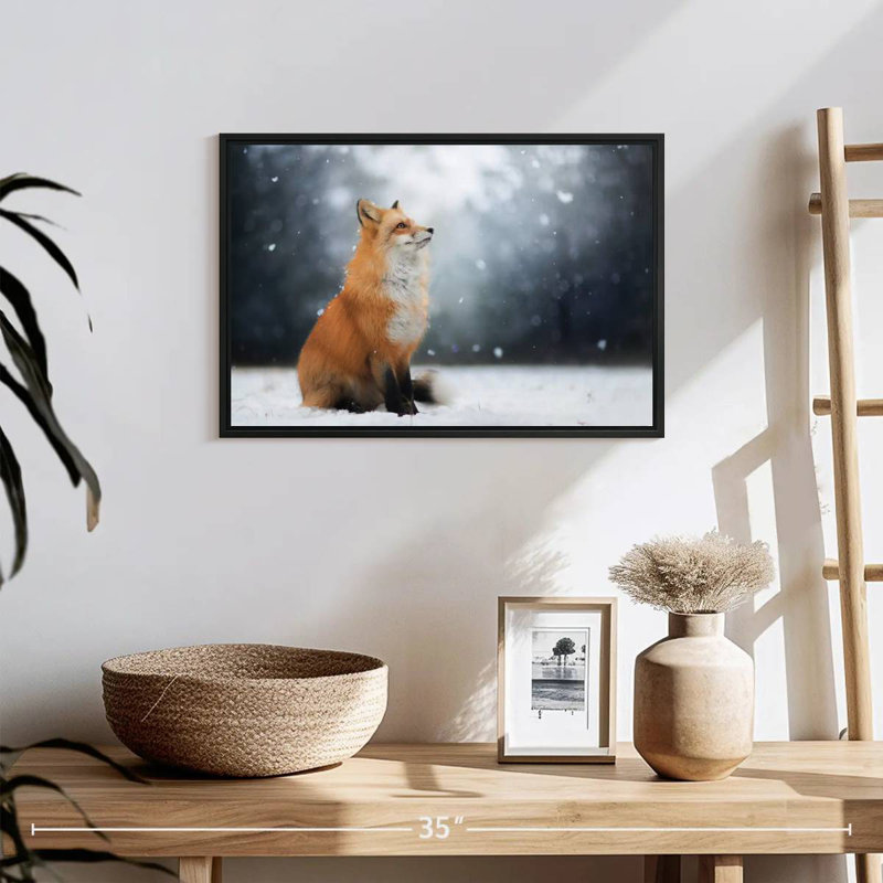 Dreamy Winter Fox, 13" H x 19" W
