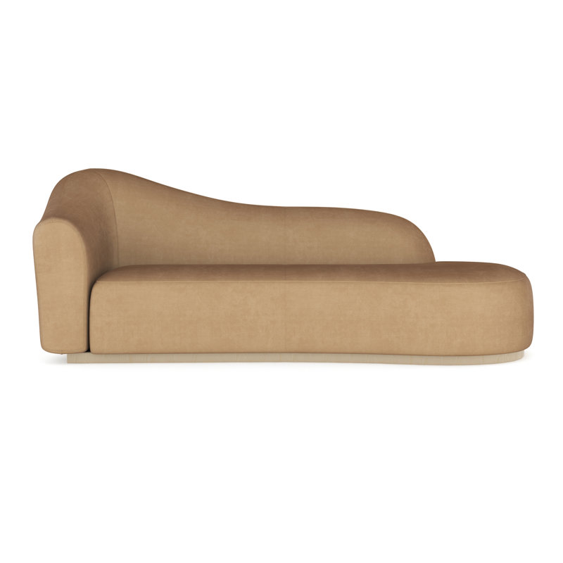 Caracole Velvet Chaise Lounge, Right Hand Facing