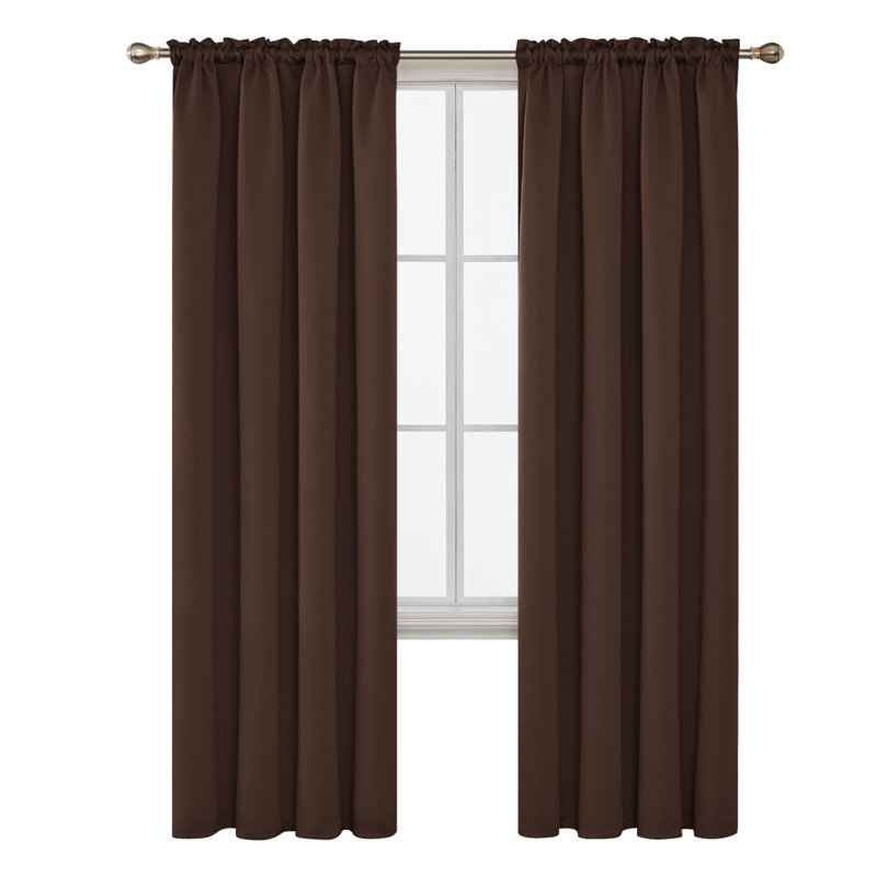 Andreea Blackout Curtain Pair, 132 W x 160 D cm, Chocolate