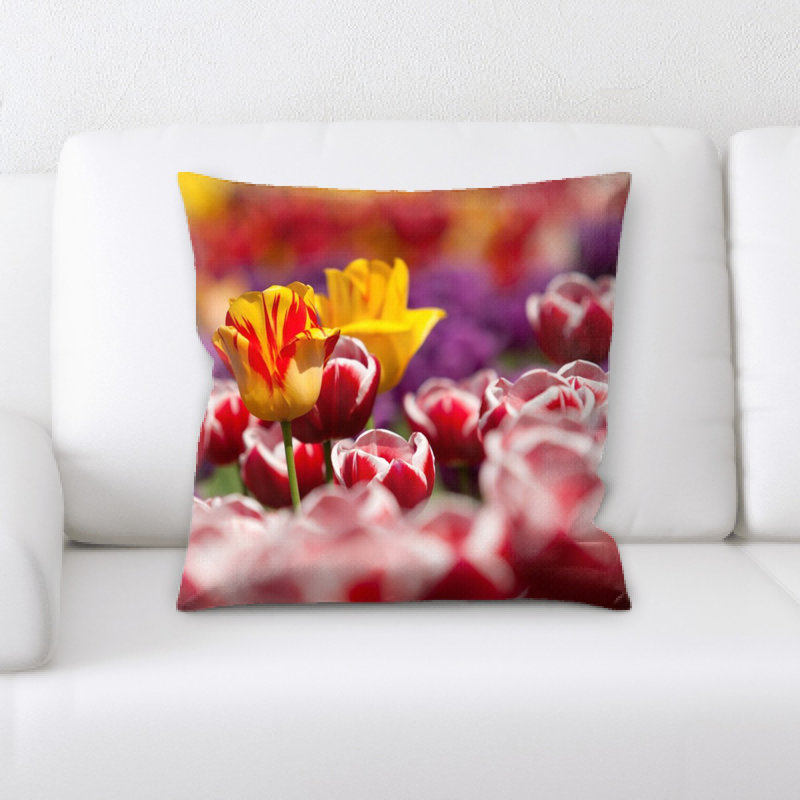 Floral Microsuede Throw Pillow