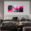 Abstract Art Wall Decor for Living Room - Pink Pictures Wall Art for Bedroom - 3 Piece Canvas Wall Art for Office Size 40x60cm