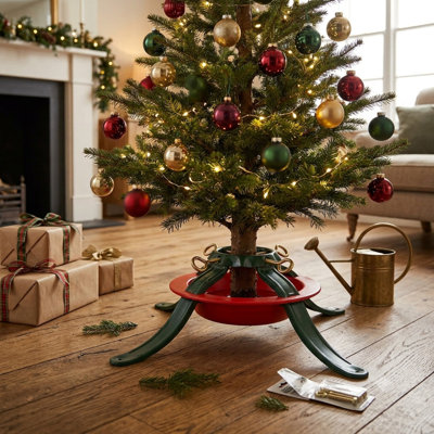 Support pour arbre de Noël moyen en acier véritable 7 pi
