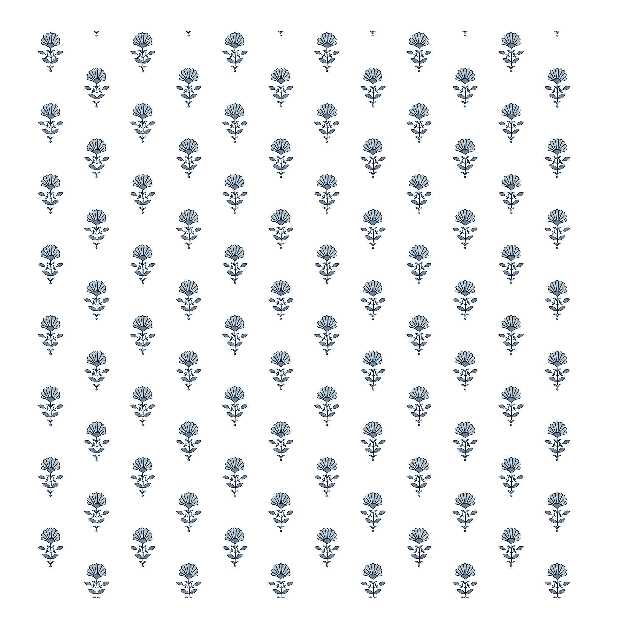 Floral Wallpaper, Blue Heather