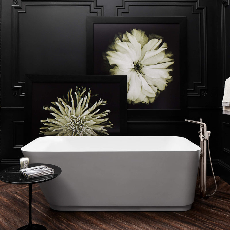 Modulus 72" x 32" Free Standing Soaking Acrylic Bathtub 