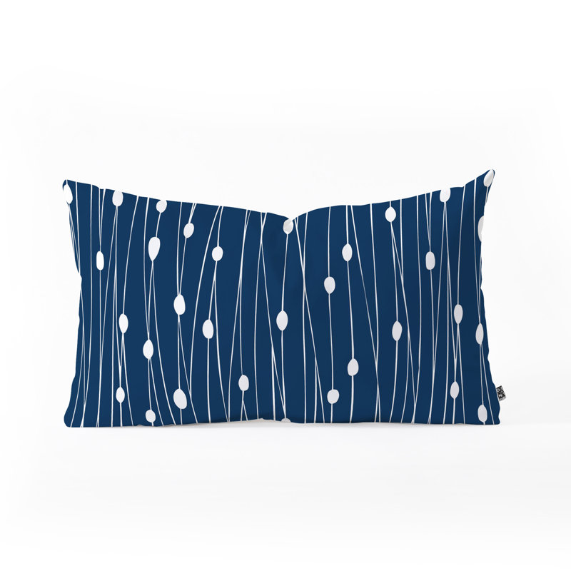  Coussin lombaire intérieur / extérieur intriqué, H 14 po x l 23 po, Bleu