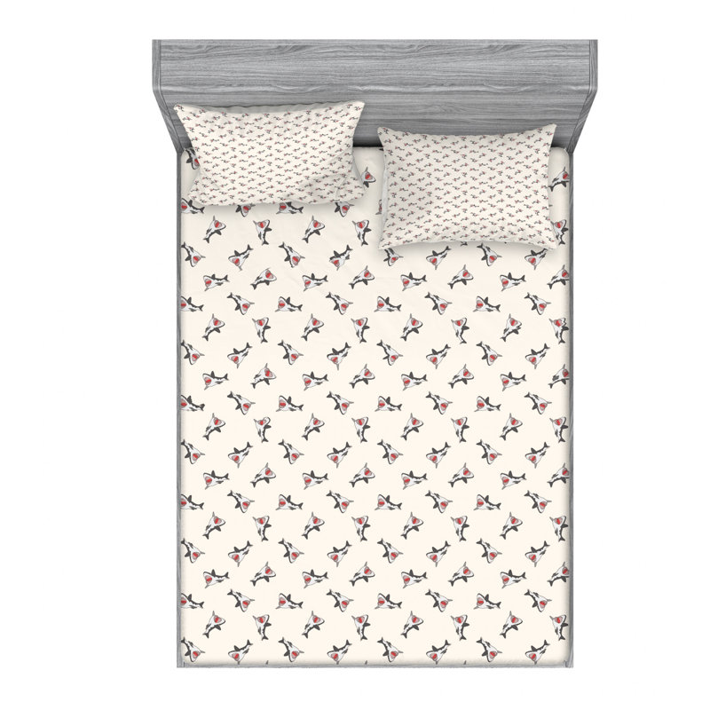 Shark Microfiber Sheet Set, Full Sheet Set with Fitted Sheet