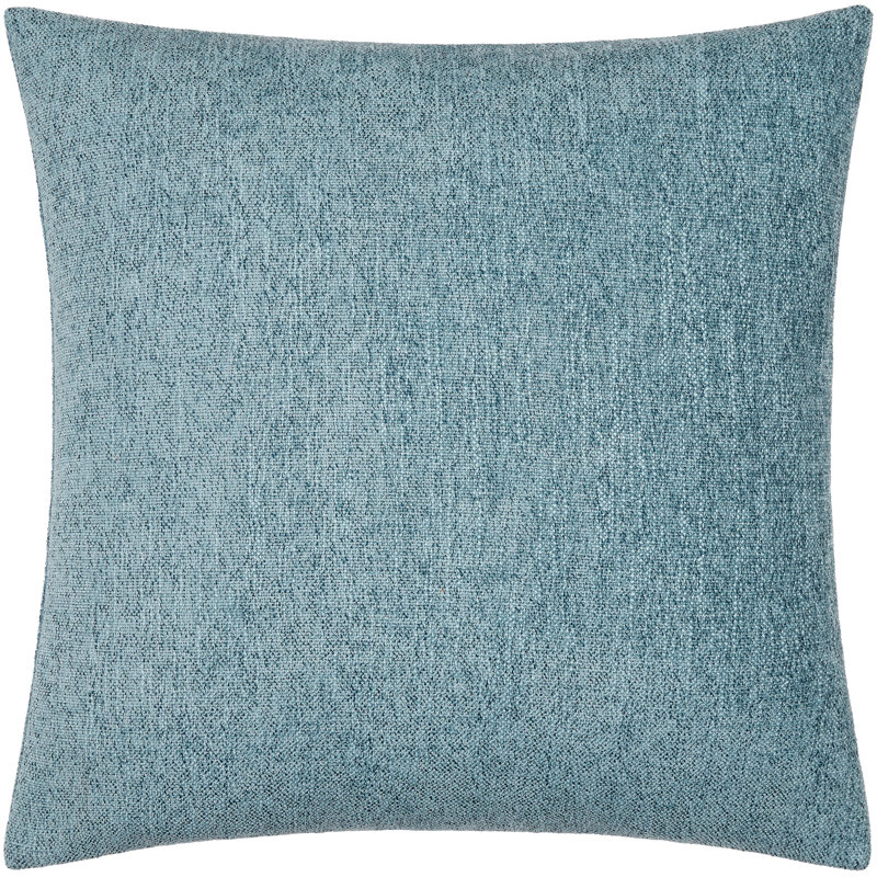 Housse de coussin décoratif Zunaira, H 22 po x l 22 po, Polyester, Bleu