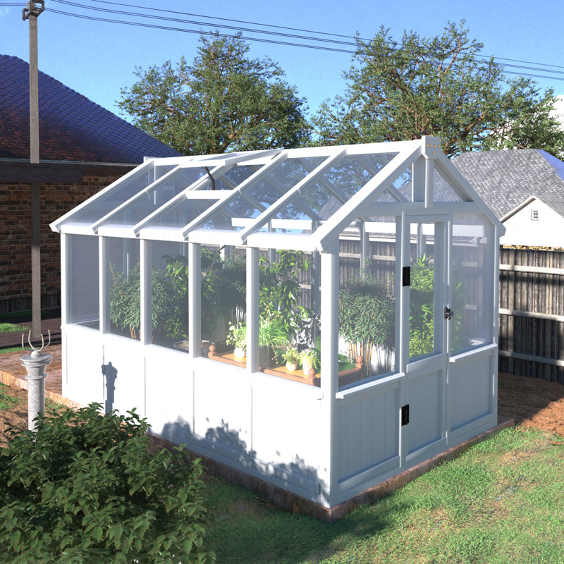 Wooden Polycarbonate Greenhouse, 83.5" H x 74" W x 120" D, Natural Wood