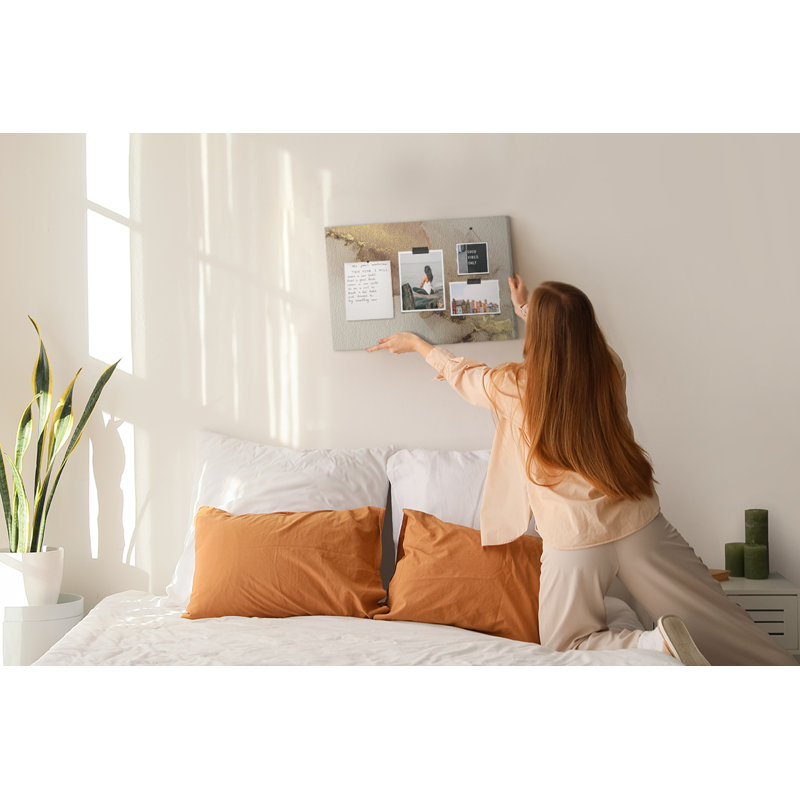Wall Mounted bulletin board print wall art notice boards for office corkboard Gold marble