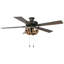 Ventilateur de plafond 52 pales 52 "avec abat-jour perle en bois brun Domenic