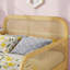 Structure de lit plateforme simple avec 2 tiroirs de rangement, lit en rotin pour enfants avec tête et pied de lit, blanc-133232039-133232040