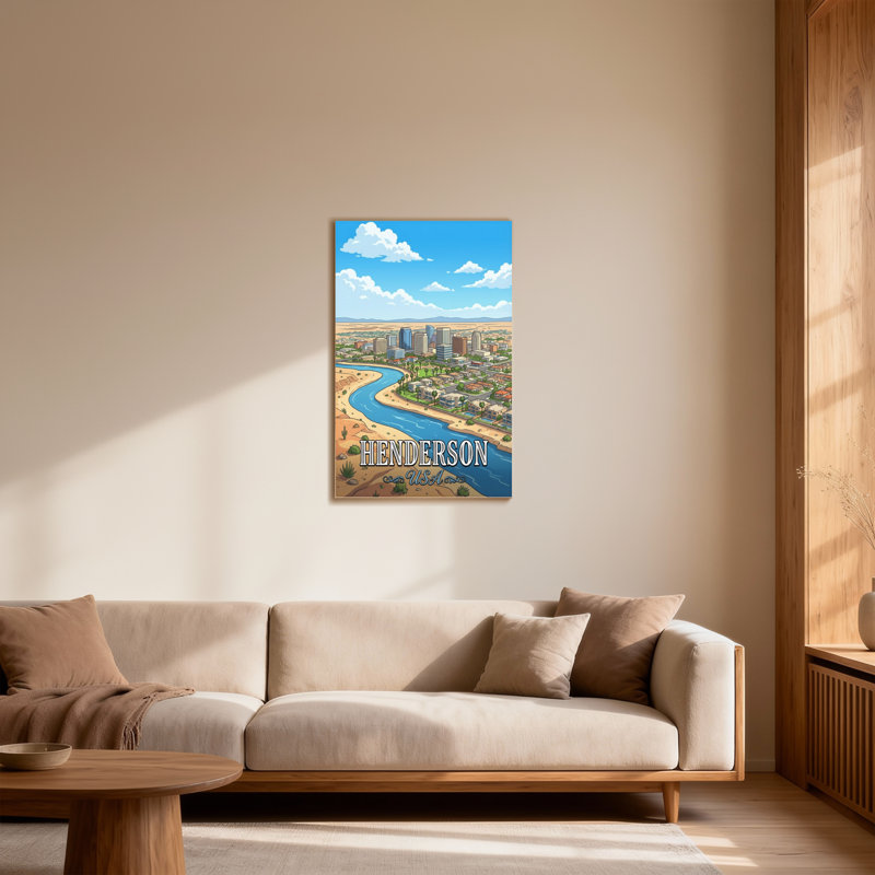 Scénario et paysages urbains Henderson Cityscape River Desert Skyline Urban Landscape, H 30 po x l 20 po