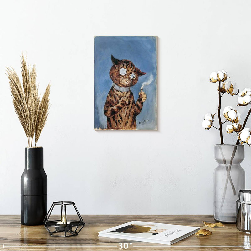 Ketti Cat With A Cigar, 12" H x 8" W