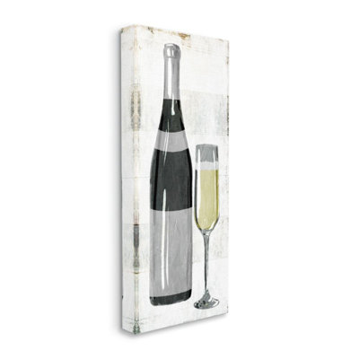 «Rustic Champagne Glass Painted Wood Pattern» par Milli Villa - impression d'art graphique