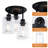 3-Light Semi Flush Mount Light  Matte Black Fixtures with Transparent Glass Shade for Dining Room Hallway Living Room
