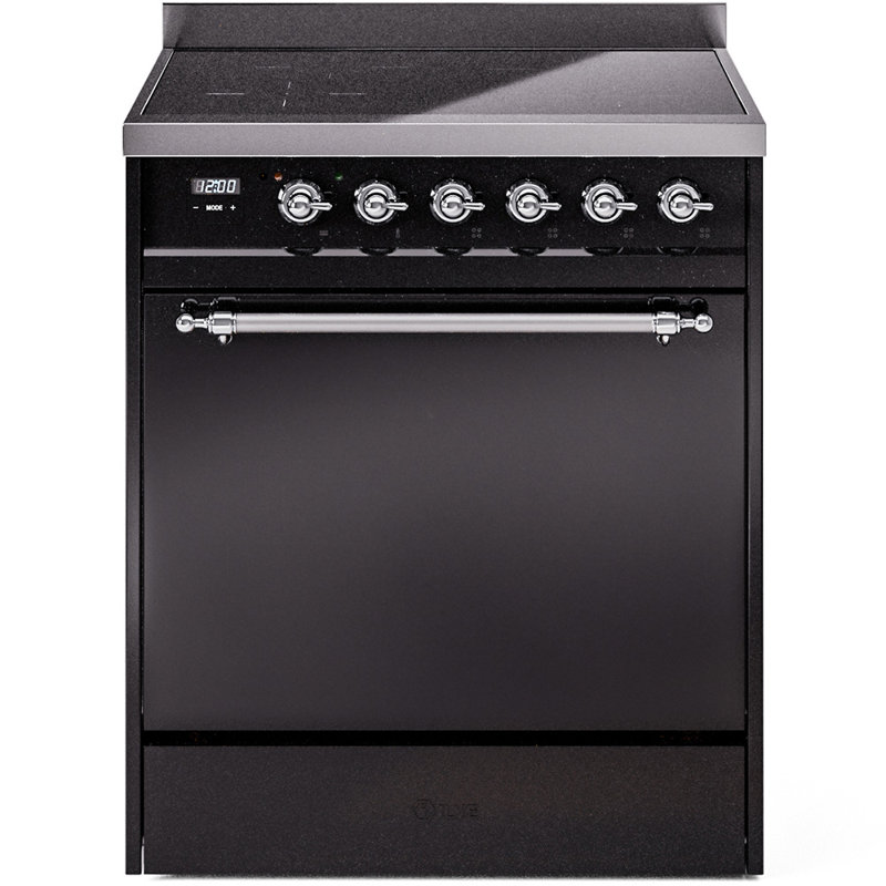 ILVE Nostalgie II 30 in Induction Range, Glossy Black/Chrome