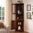 17.01"Retro Solid Wood Rectangular Corner Cabinet