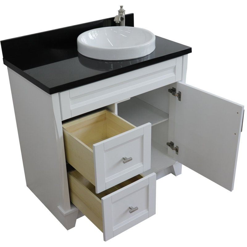 Ensemble de meuble-lavabo simple 37 po Emalina, Noir galaxie