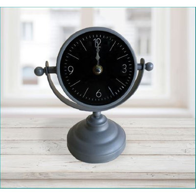 Analog Quartz movement / Crystal Tabletop Clock in Black