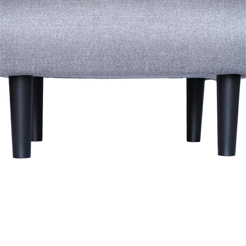 Fauteuil gris convertible en lit - revêtement confortable, support en métal robuste, tissu respirant, métal, détente