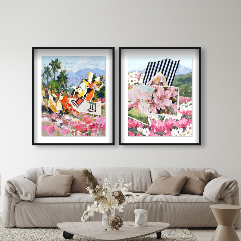 Tropic Bloom Set Shadowbox Landscape & Nature Print by Oliver Gal, Black Frame, 16 x 20, 37.5"H x 46.5"W, Black Shadowbox