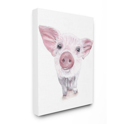 'Cute Baby Piglet Up Close Illustration' Graphic Art Print
