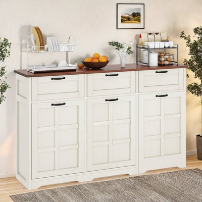 Armoire de cuisine à double poubelle inclinable avec tiroir et tablettes Balconera