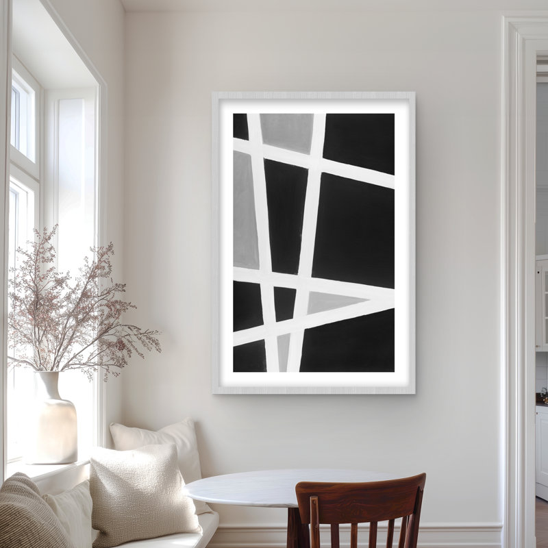 Lignes abstraites noires et blanches | Imprimé de salon Shapes