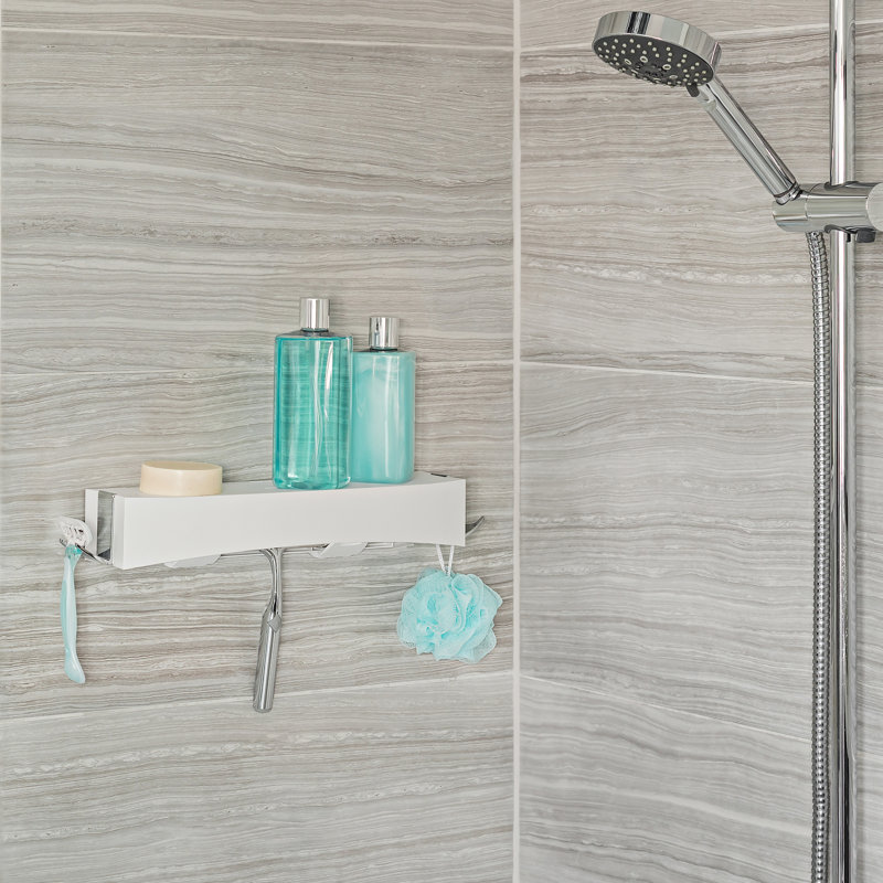 Tablette de douche à clapet Clean, Blanc