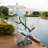 Two Large Cranes Fountain Bronze Statue, Elegant Outdoor Perfect Garden Sculpture 36"L x 21"W x 64"H