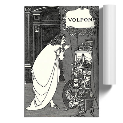 Volpone Adoring His Treasures by Aubrey Beardsley - No Frame Print