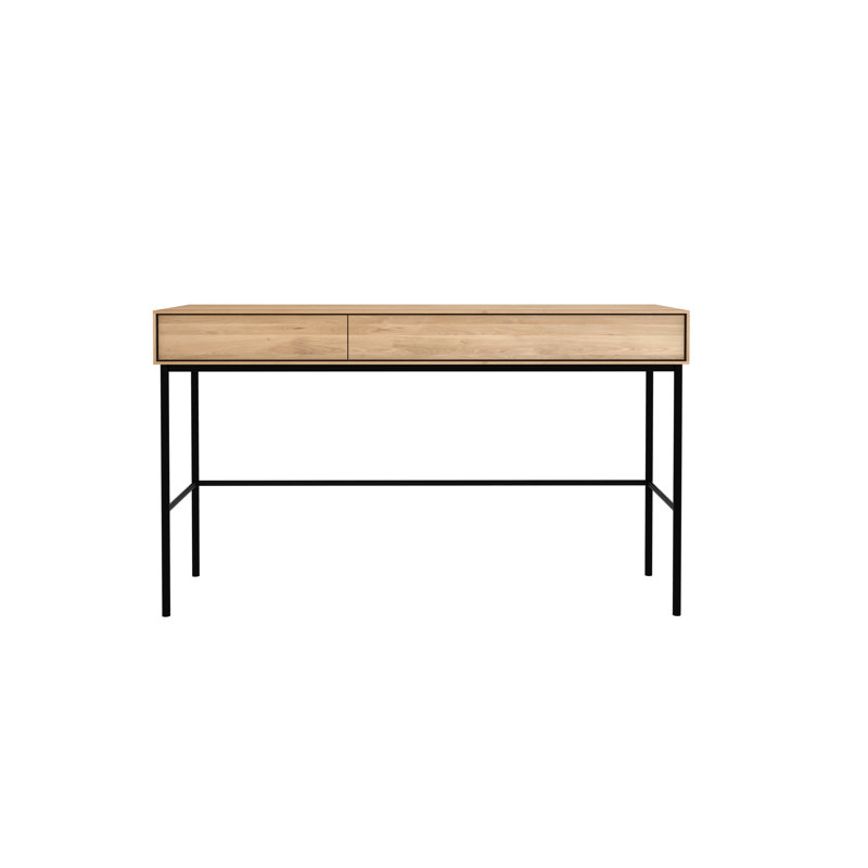 Facette Solid Wood Writing Desk, Natural Oak