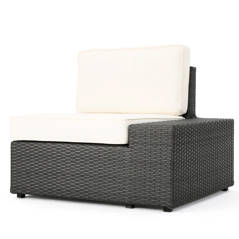 Extérieur modulaire d'extérieur 8 - Chic. Comprend 2 fauteuils droit et gauche, 1 fauteuil d'angle sans accoudoirs et une table basse. Coussins. Fabrication en fer. Aucun assemblage requis avec les coussins d'eau pour se prélasser. A